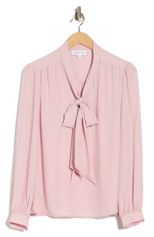 Gemma + Jane Tie Neck Georgette Top In Pink