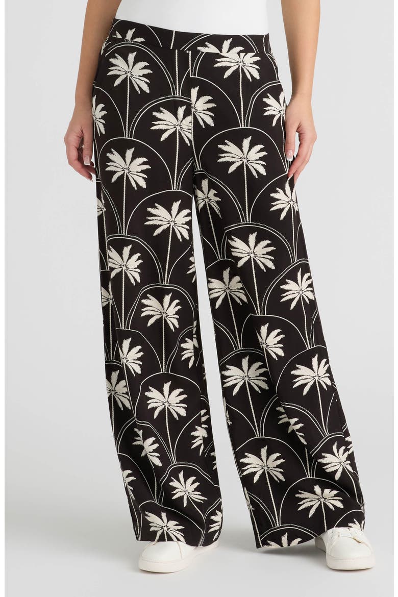 Wide Leg Challis Pants, Main, color, PALM GROVE