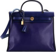Pre-Owned Hermes Herbag Zip Berline Vache Canvas and Leather 31
