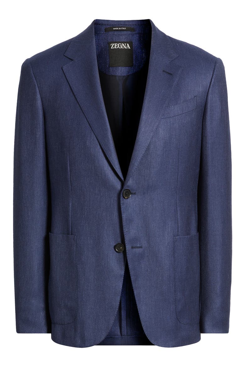 Cashmere, Silk & Linen Sport Coat, Alternate, color, INK BLUE