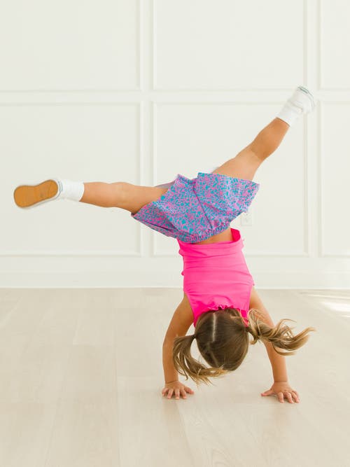 Rufflebutts Girls Active Butterfly Shorts In Multi