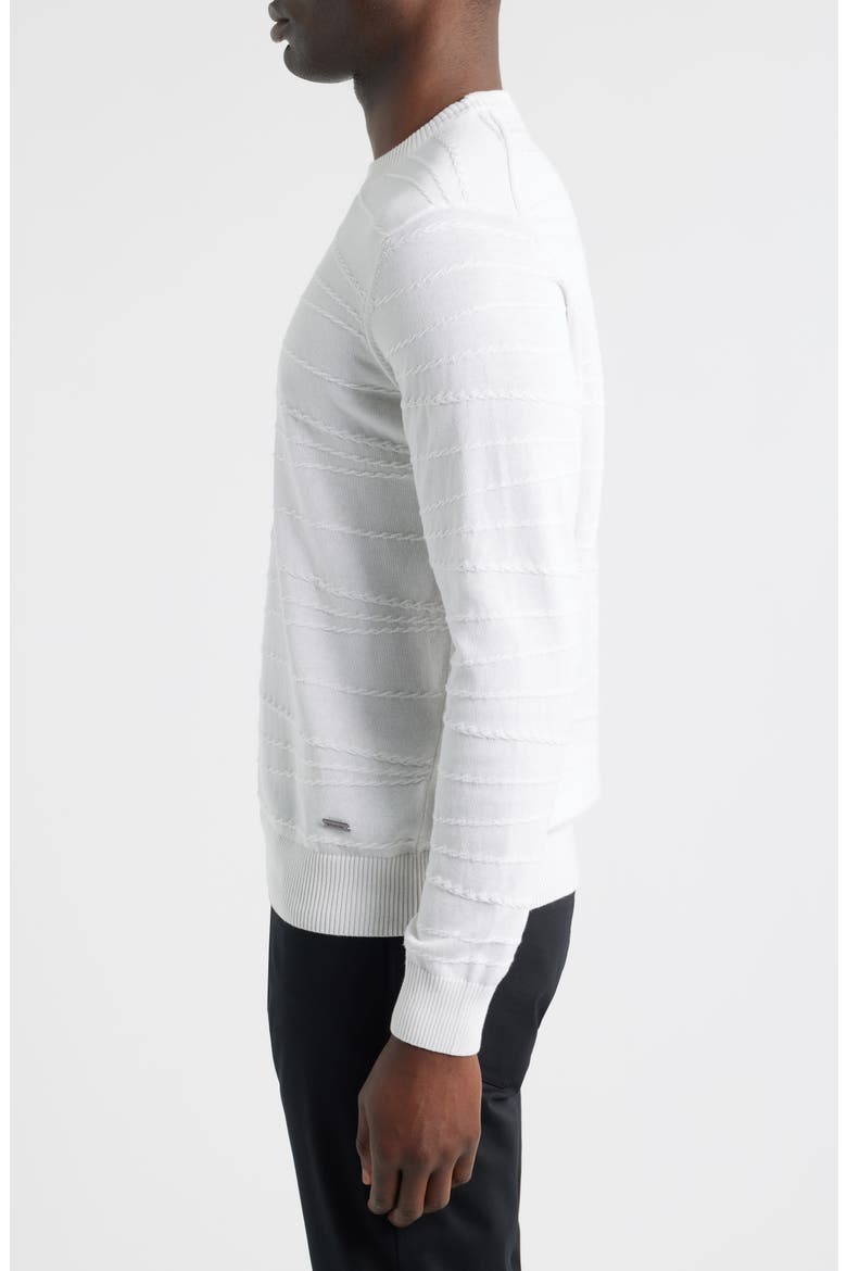 Textured Cotton & Silk Crewneck Sweater, Alternate, color, CHALK