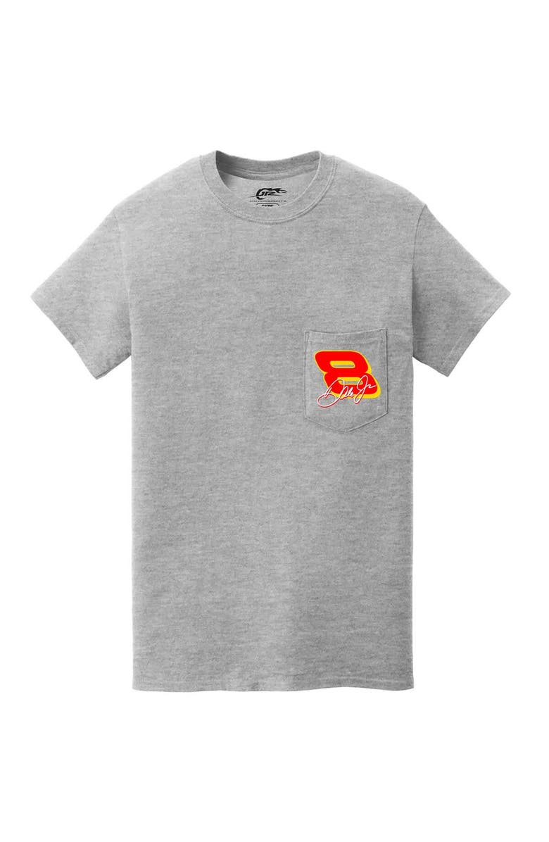 JR MOTORSPORTS OFFICIAL TEAM APPAREL Men's JR Motorsports Official Team Apparel  Heather Gray Dale Earnhardt Jr. Sun Drop #8 Camaro Pocket T-Shirt, Alternate, color, Heather Gray
