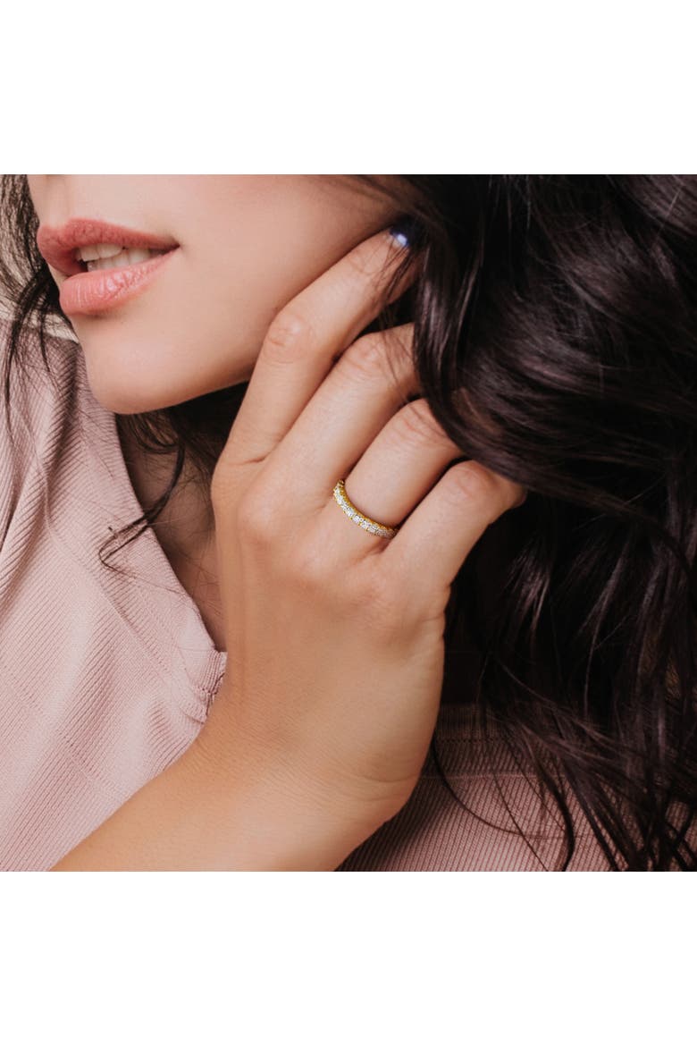 2 CTW Lab-Grown Diamond Princess Eternity Ring, Alternate, color, Yellow Gold
