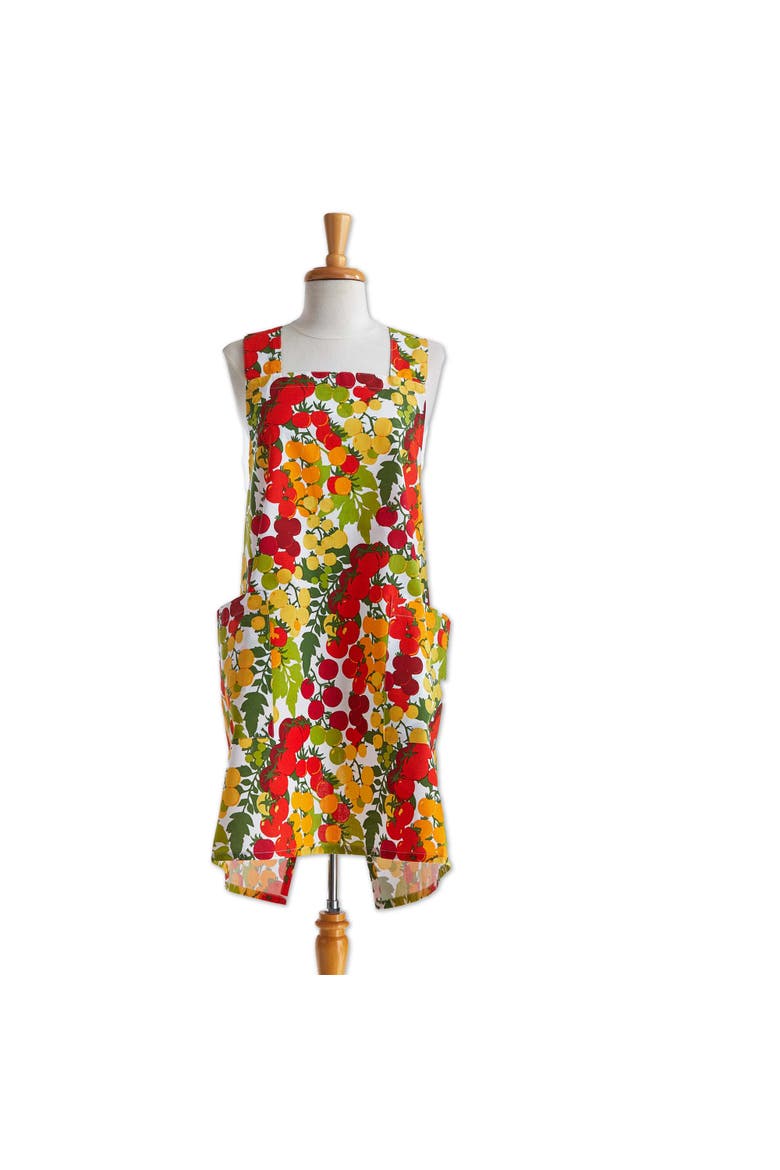 Garden Tomato Pinafore Apron Multi Cotton Everyday, Alternate, color, Red