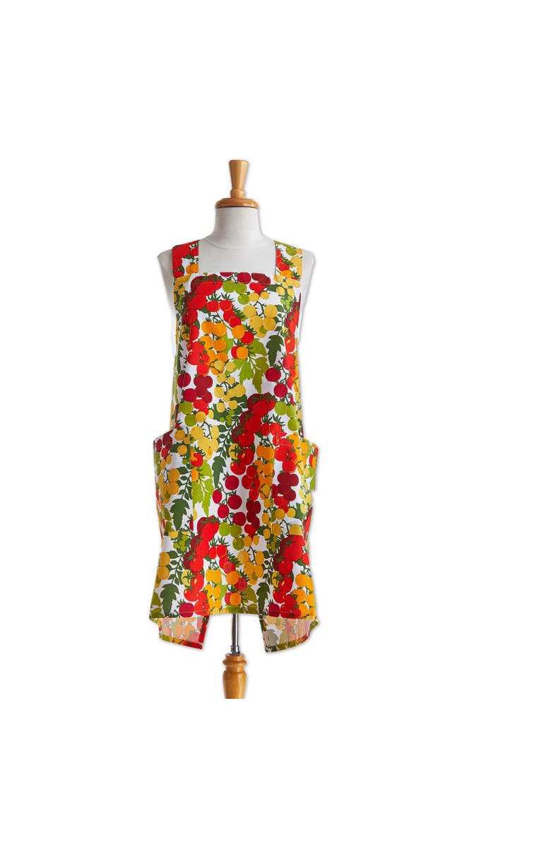 tag Garden Tomato Pinafore Apron Multi Cotton Everyday, Main, color, Red