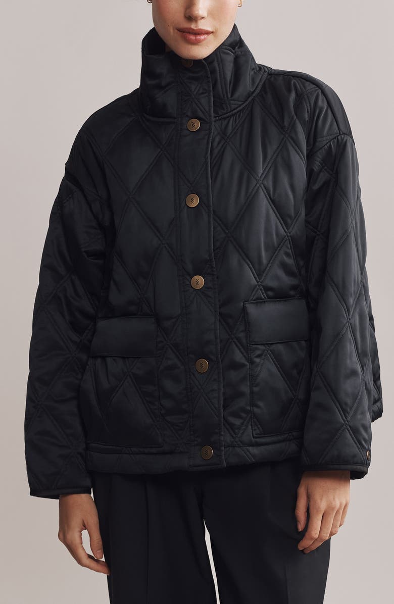 Rhone Dalston Water Repellent Quilted Jacket, Main, color, Black