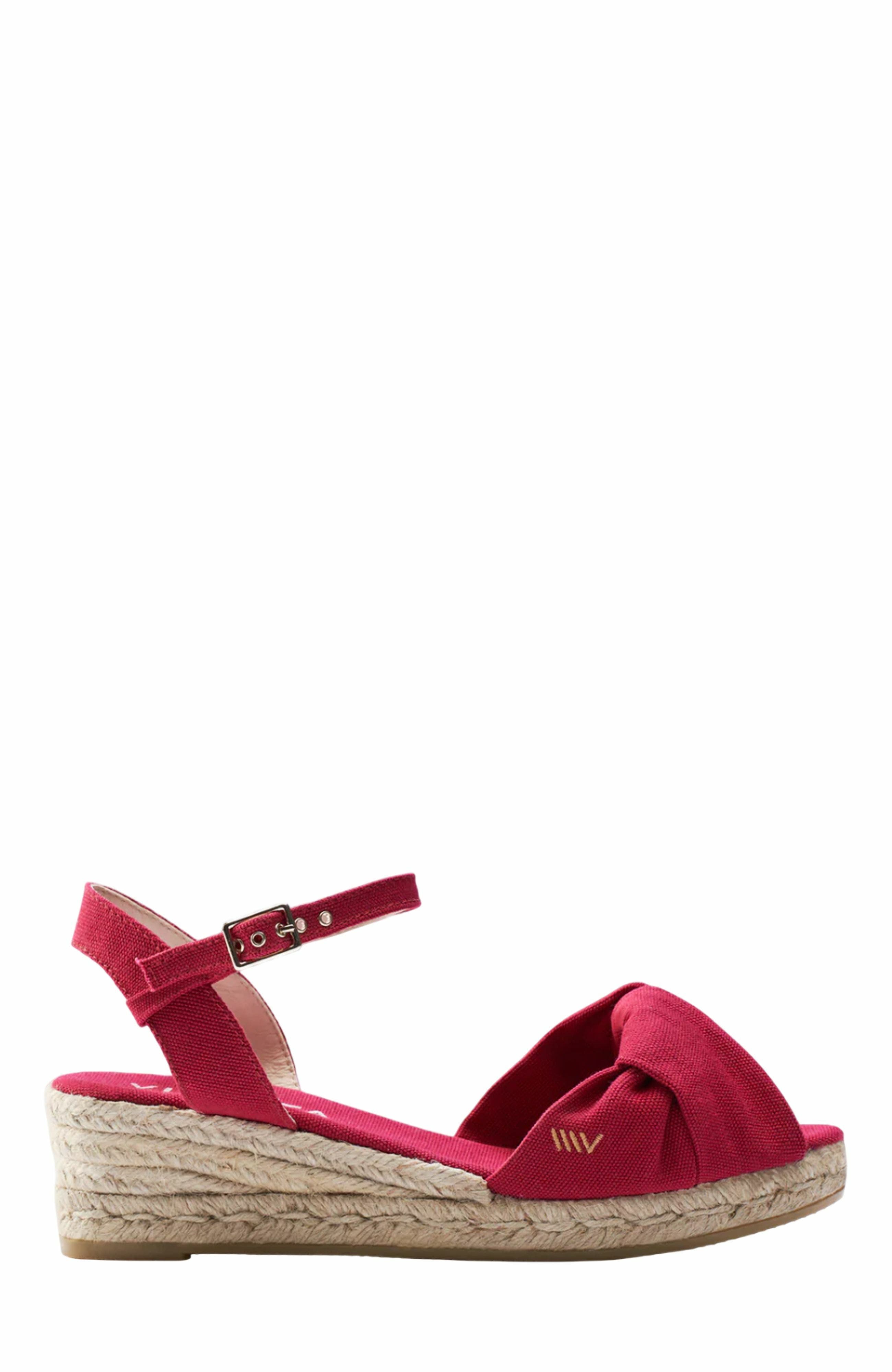 Miera Suede Espadrille Sandal Wedges, Main, color, Cherry