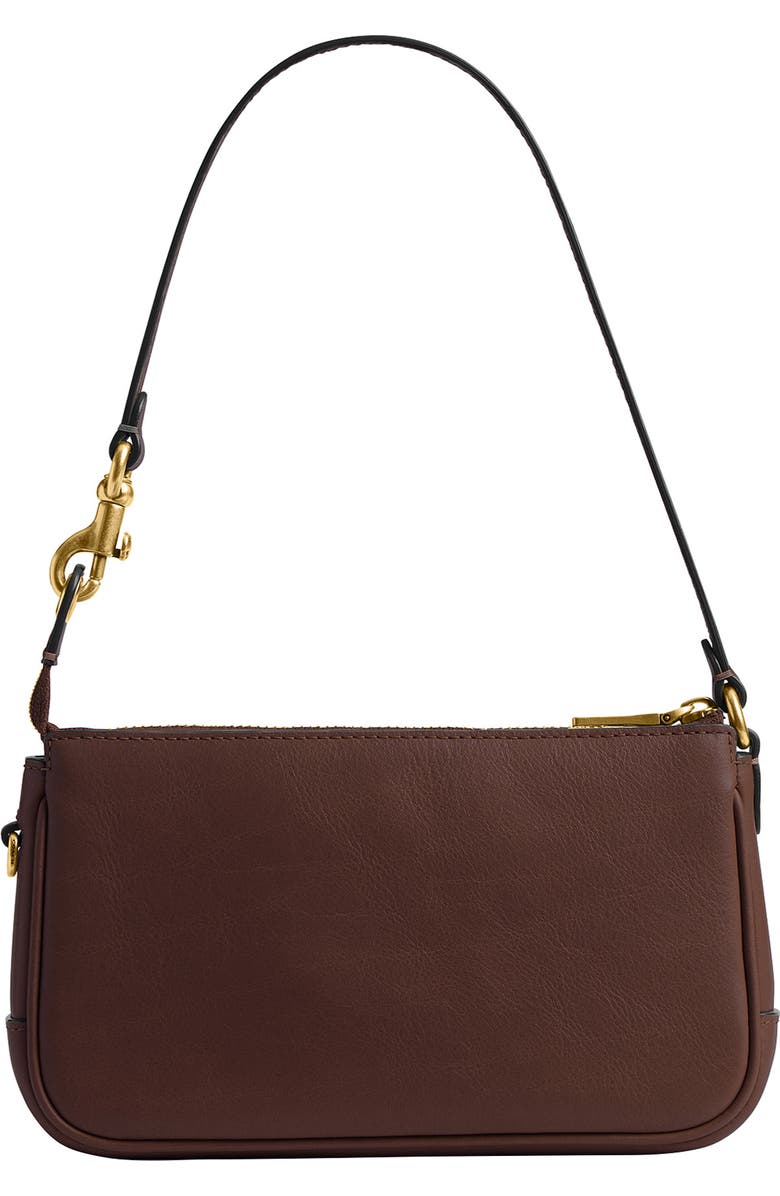 COACH Plaza 18 Natural Grain Leather Shoulder Bag, Alternate, color, B4/Maple