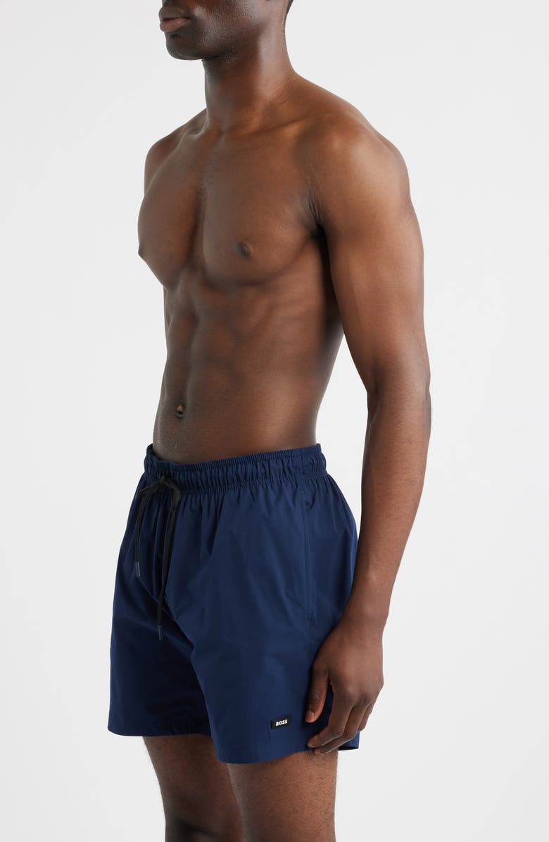 BOSS Shark Swim Trunks, Alternate, color, Navy