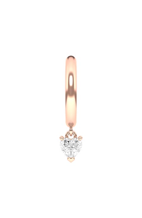 Lab Created Diamond Drop Huggie Hoop Earrings