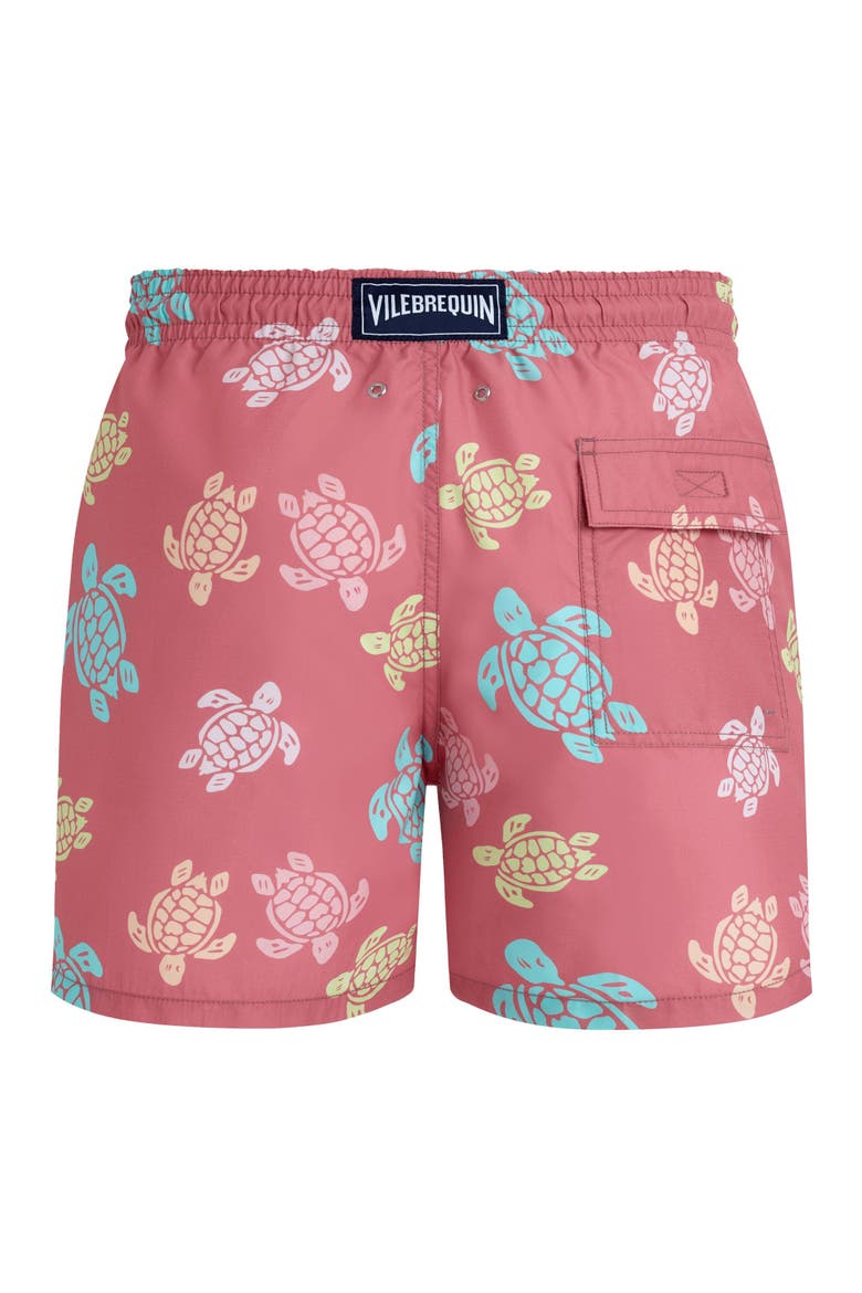 Men Swim Shorts Tortues Multicolores, Alternate, color, boudoir