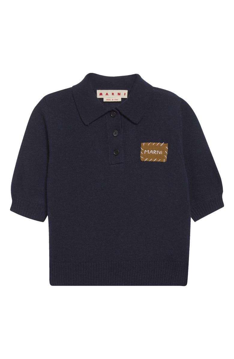 Marni Mending Logo Cashmere Sweater, Alternate, color, 00B80 Ink