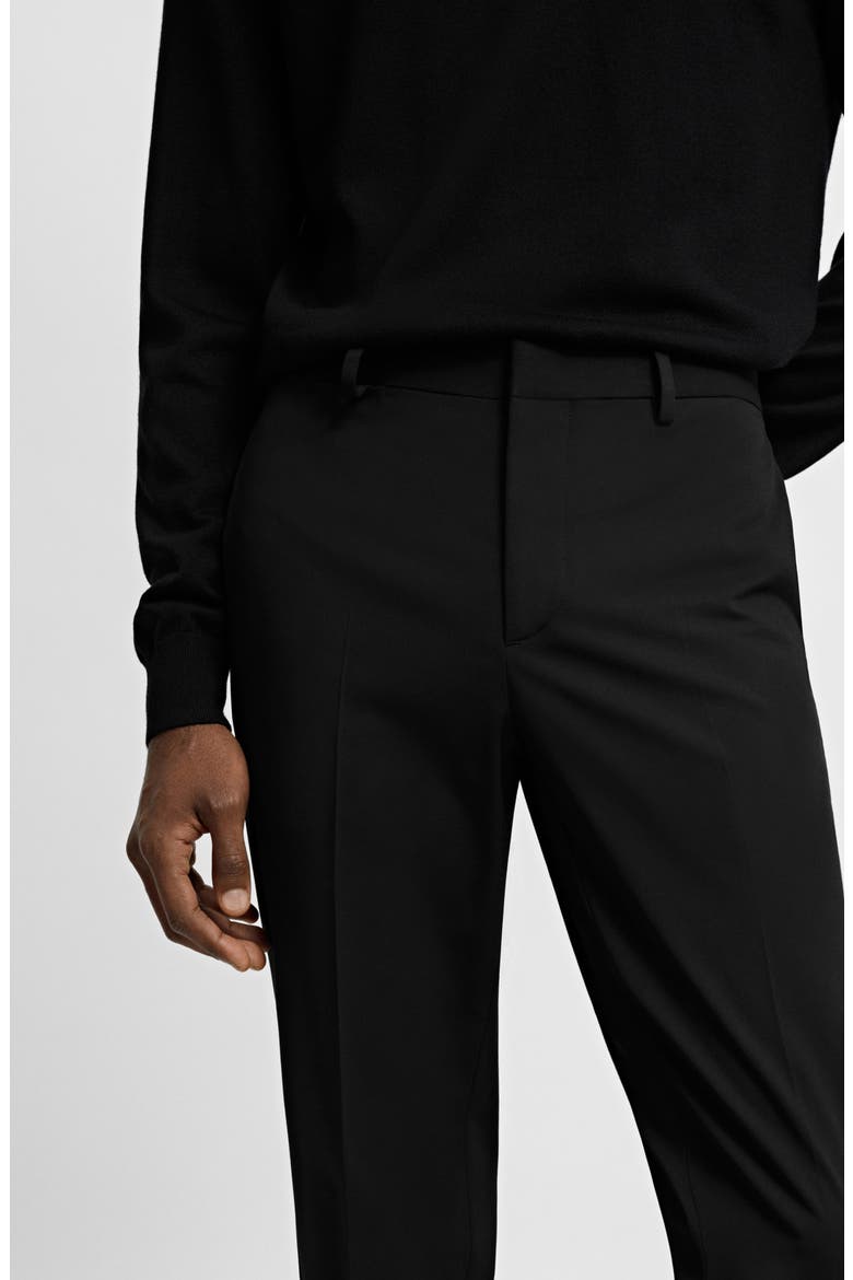 Superslim Fit Flat Front Stretch Dress Pants, Alternate, color, BLACK