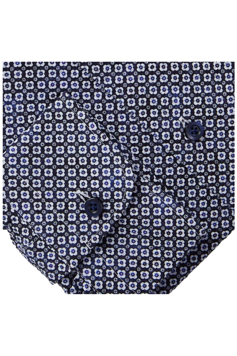 Textured Sartorial Floral Cotton Dress Shirt, Alternate, color, NAVY