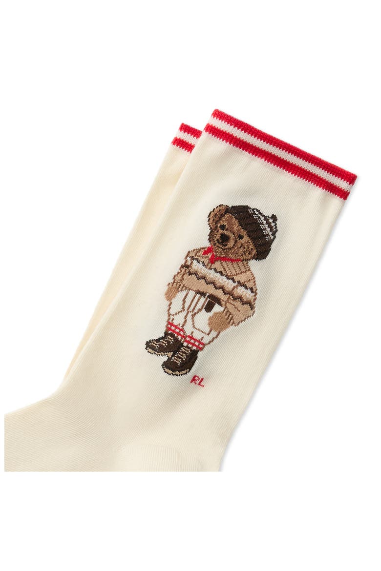 Colorado Bear Crew Socks, Alternate, color, IVORY