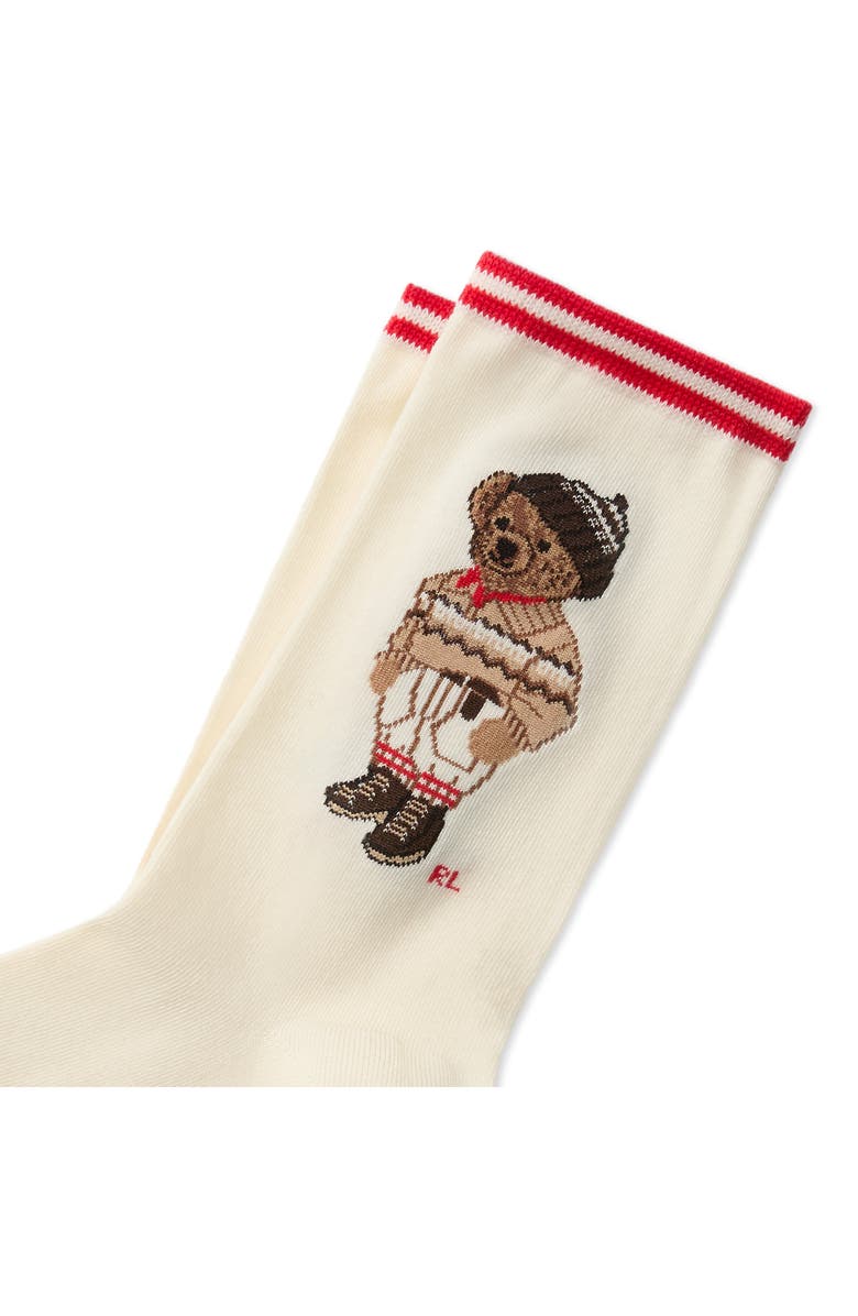 Polo Ralph Lauren Colorado Bear Crew Socks, Alternate, color, Ivory