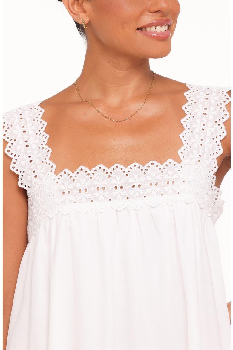 Winora Eyelet Cotton Midi Dress, Alternate, color, WHITE BRODERIE