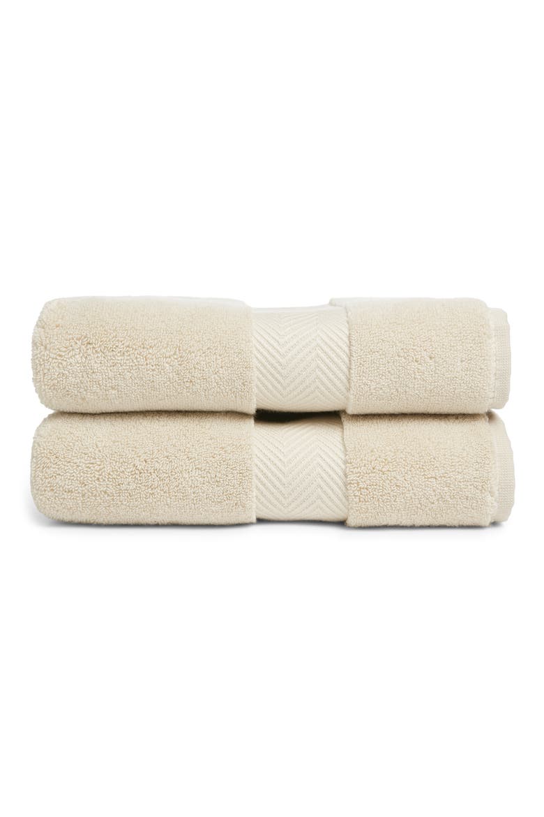 Set of Two Organic Hydrocotton Hand Towels, Main, color, BEIGE OATMEAL