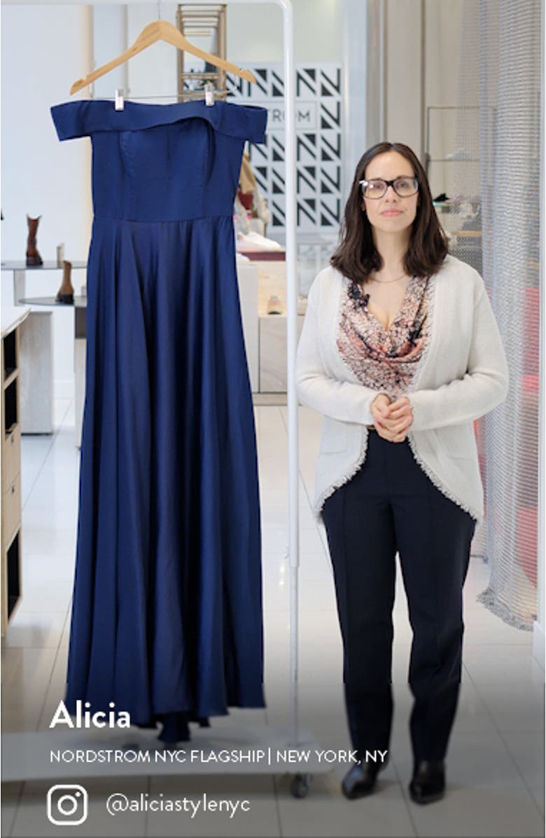 Off the Shoulder Satin Ballgown, sales video thumbnail