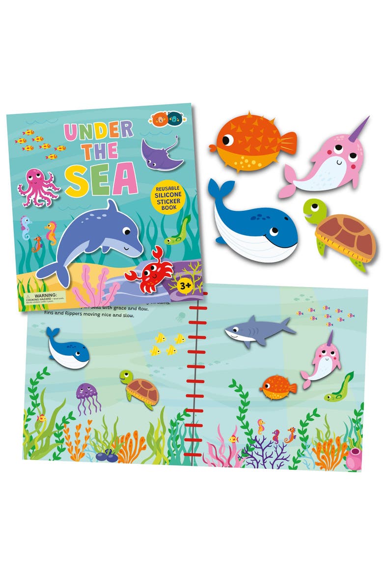 Reusable Silicone Sticker Book, Under The Sea, Kids 3+, Alternate, color, Multicolored