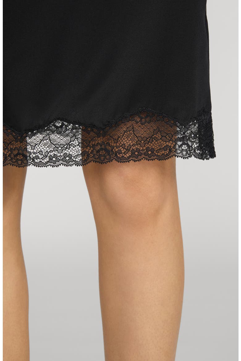 The Chandelier Silk Midi Skirt, Alternate, color, BLACK
