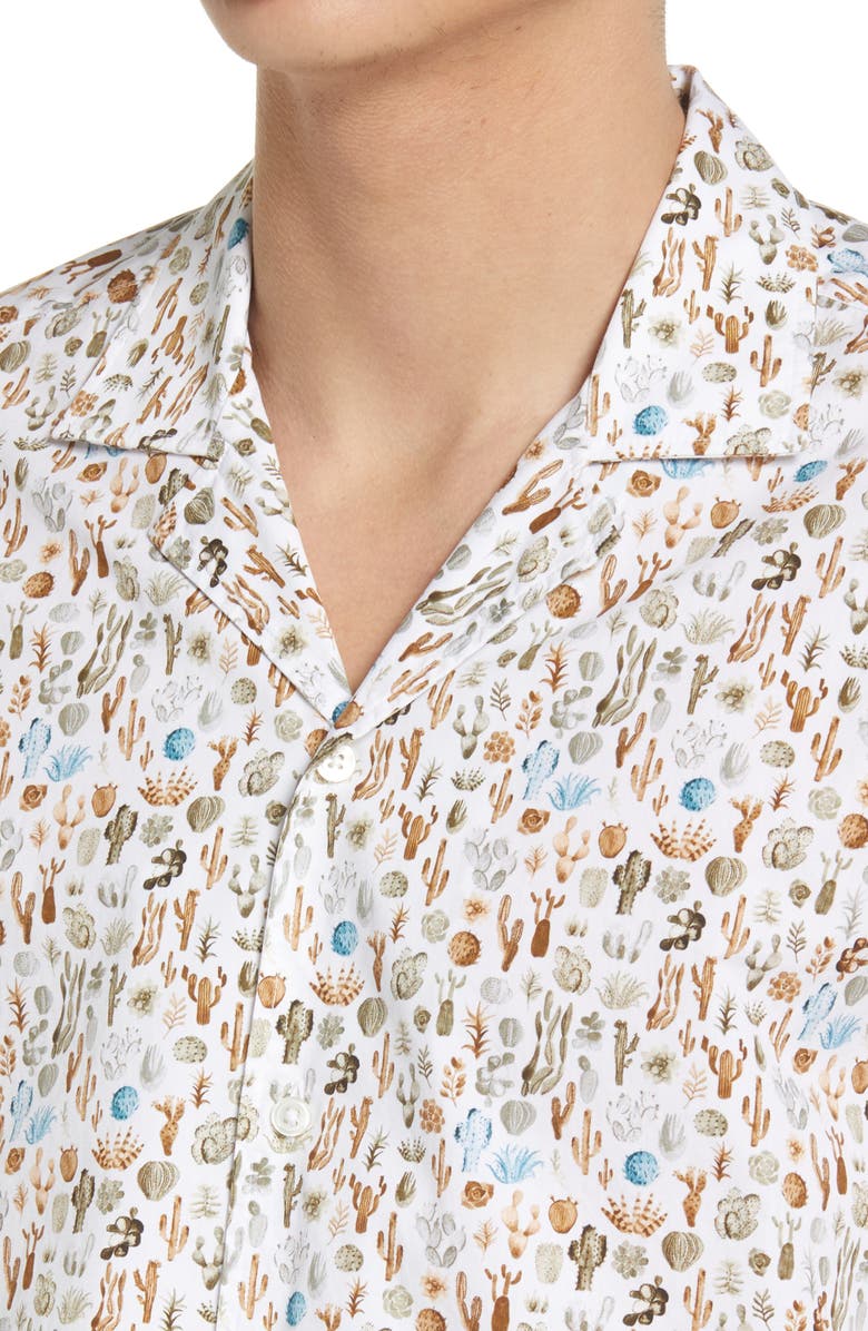 BOSS Lars Cactus Short Sleeve Button-Up Camp Shirt, Alternate, color,