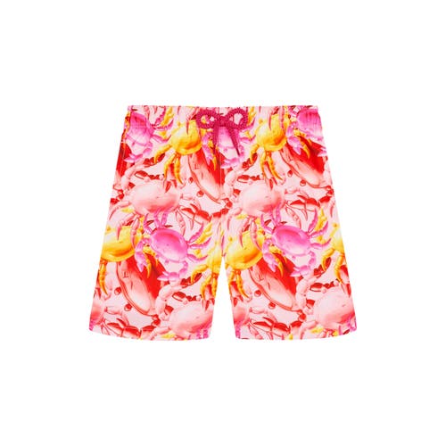 Vilebrequin Kids' Crab Ballons Ultra-light And Packable Swim Shorts In Pivoine