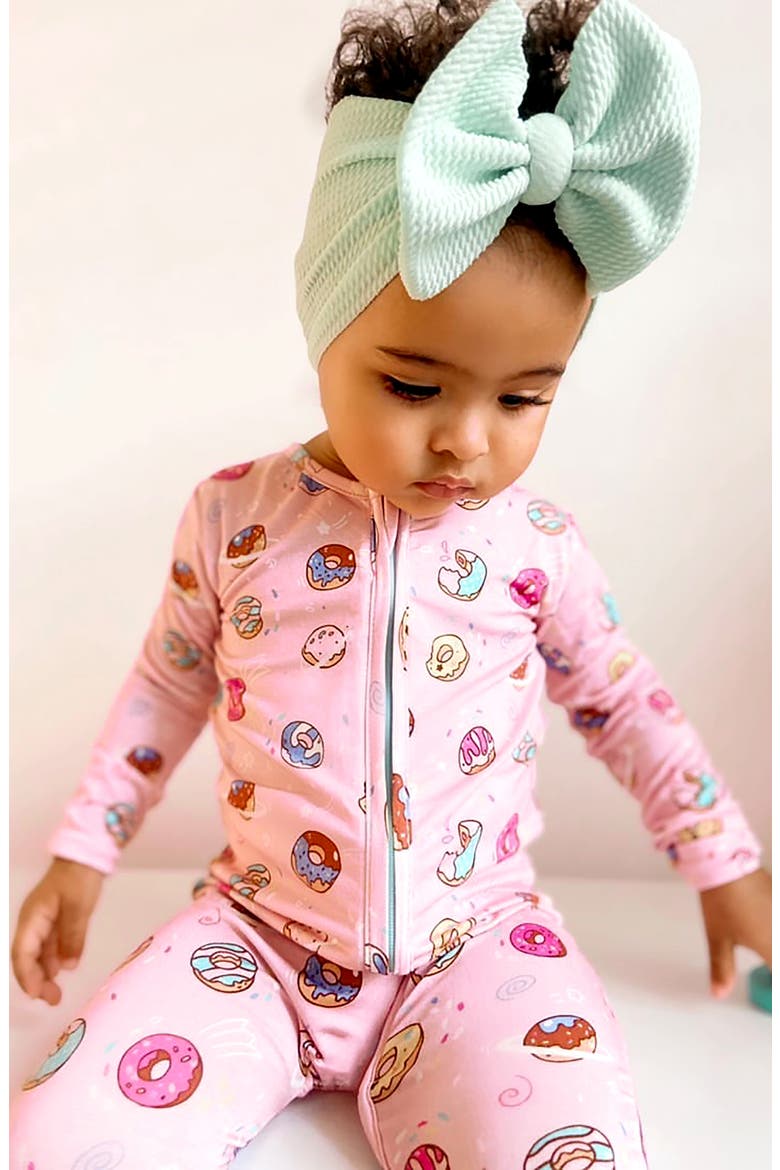 Baby Pink Space Donut Convertible Footie, Alternate, color, PINK DONUT