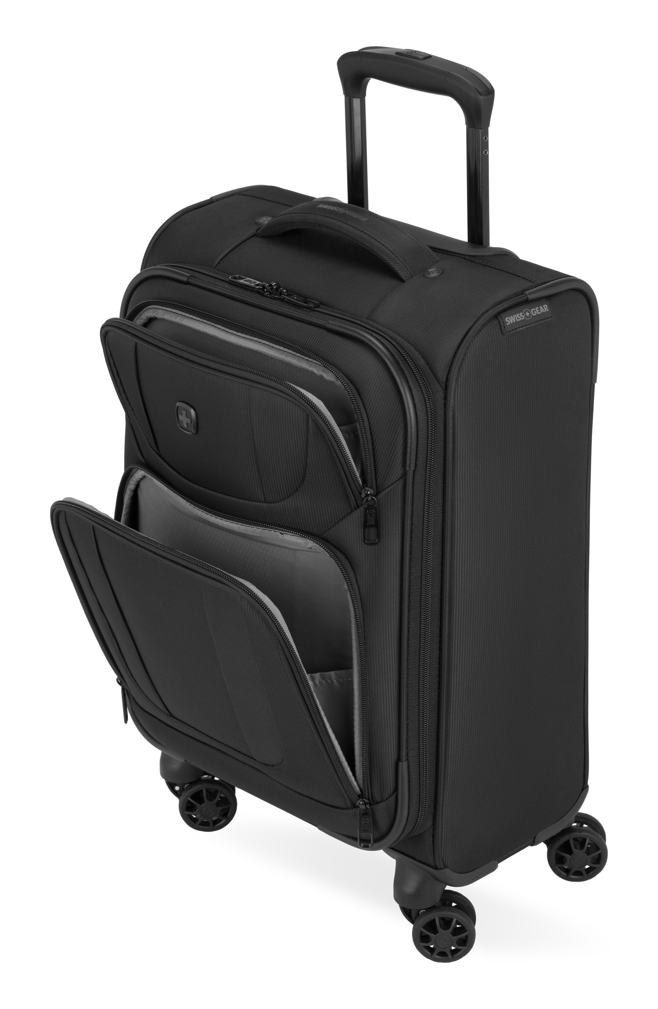 SWISSGEAR 20-Inch Softside Spinner Luggage, Alternate, color, Black