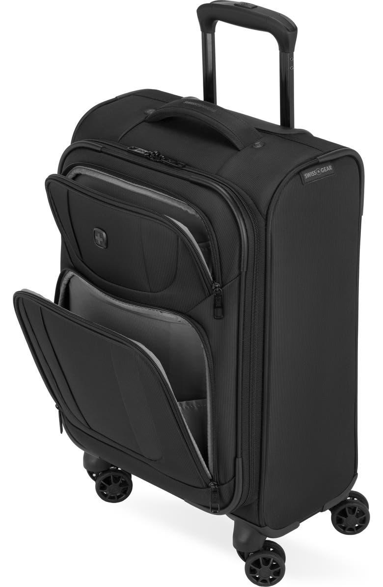 SWISSGEAR 20-Inch Softside Spinner Luggage, Alternate, color, Black