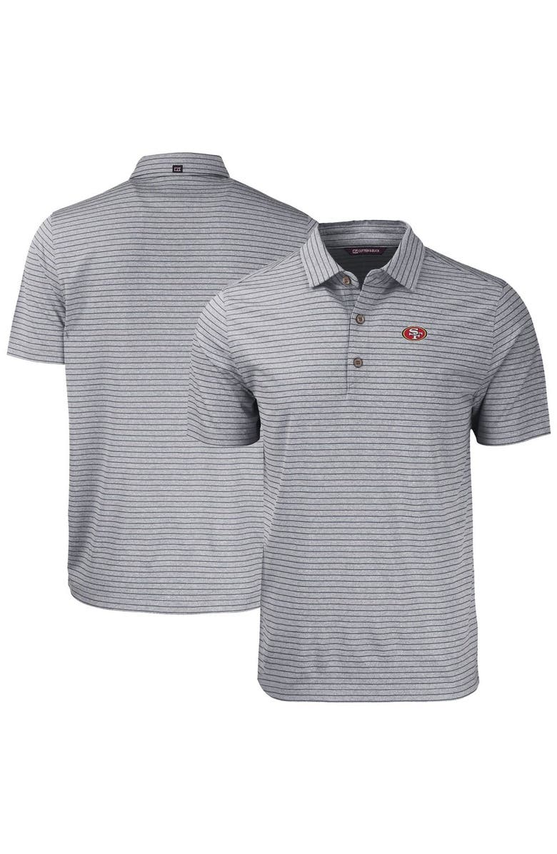 Cutter & Buck Men's Cutter & Buck Heather Black San Francisco 49ers  Forge Eco Heathered Stripe Stretch Recycled Polo, Main, color, 
