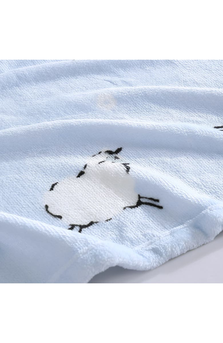 POPPY AND FRITZ Plush Flannel Brushed Fleece Throw Blanket, Alternate, color, Light Pastel Blue