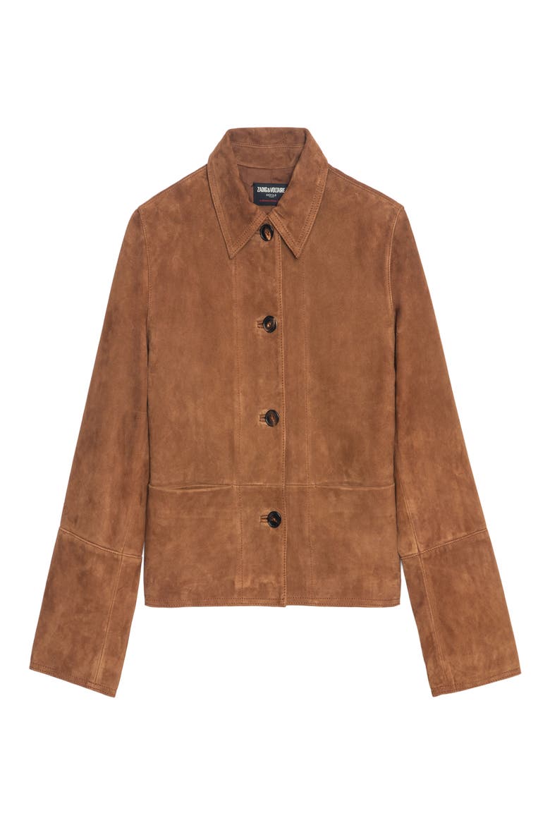 Lessa Suede Jacket, Alternate, color, COGNAC