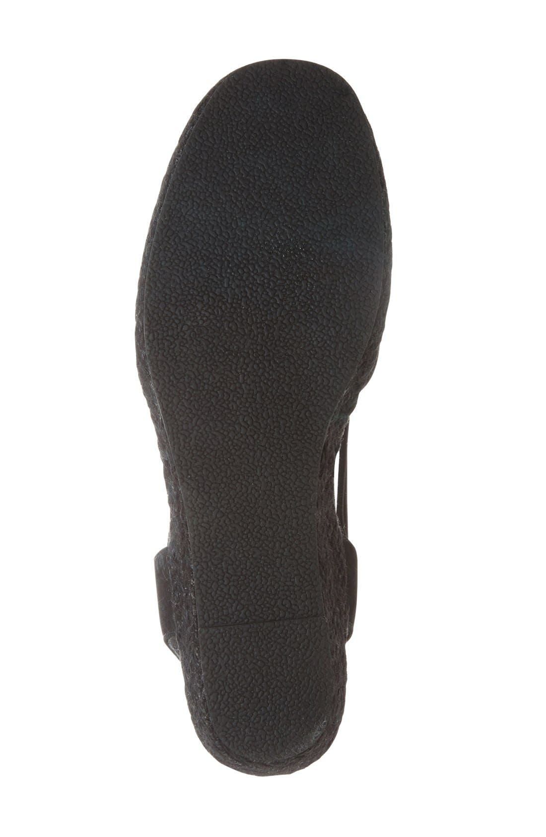 'Nelly' Slingback Wedge Sandal, Alternate, color, BLACK NUBUCK