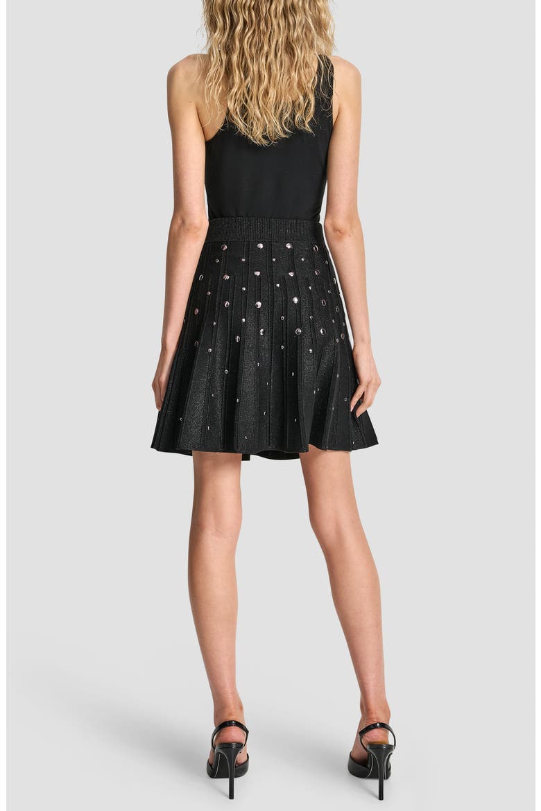 Studded Metallic Miniskirt, Alternate, color, BLACK