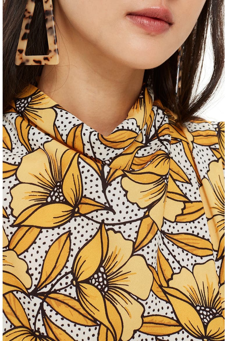 Ruffle Blouse, Alternate, color, YELLOW MULTI