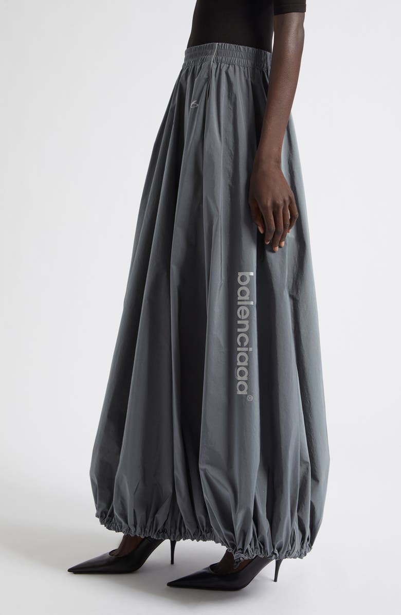 Balenciaga Balloon Cotton & Nylon Techno Poplin Track Skirt, Alternate, color, 1485 Lead