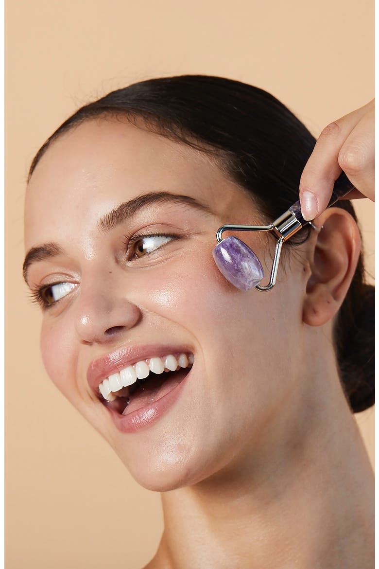Mini Amethyst Facial Roller, Alternate, color, NO COLOR