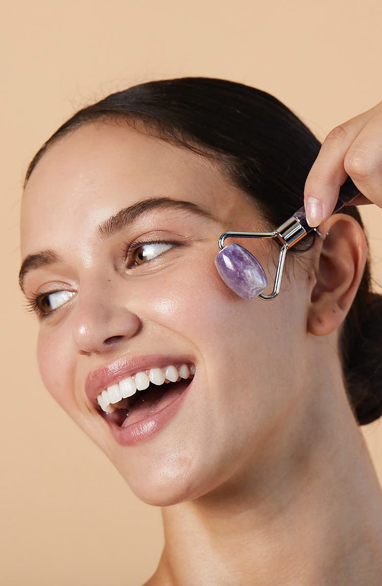 Skin Gym Mini Amethyst Facial Roller, Alternate, color, 