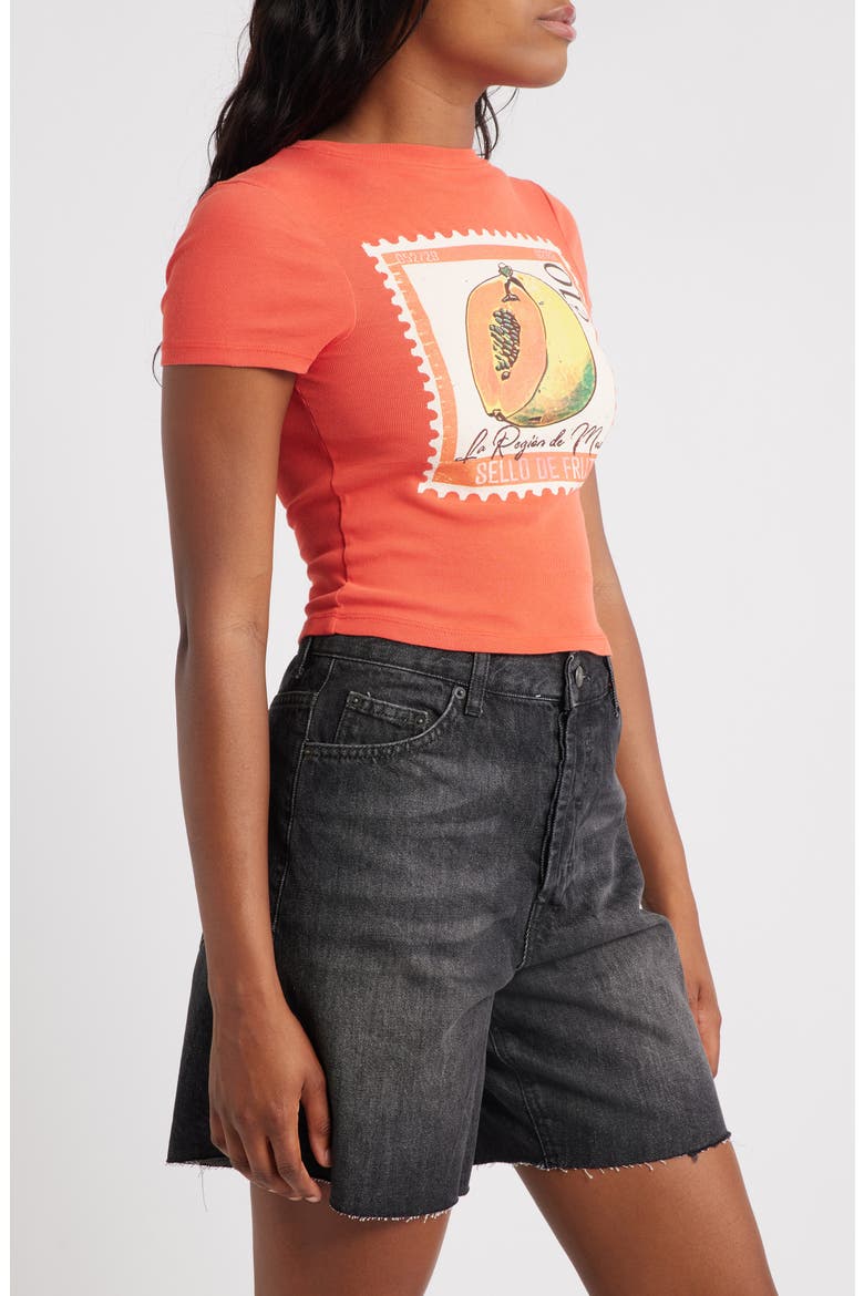 Papaya Cotton Graphic Baby Tee, Alternate, color, RED