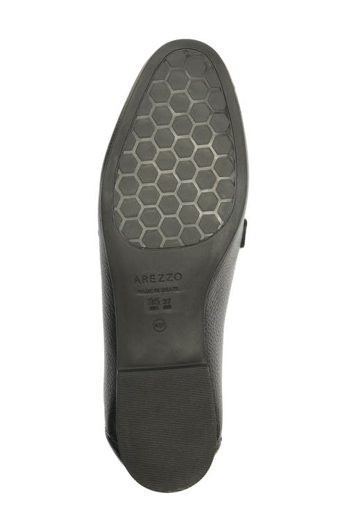 Arezzo Emma Loafer Womens Buckle Leather Loafers In Black Leather