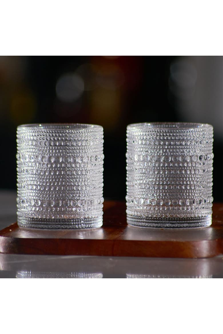Vintage Clear Hobnail Lowball Whiskey Glasses - 10oz - Set of 4, Alternate, color, Clear