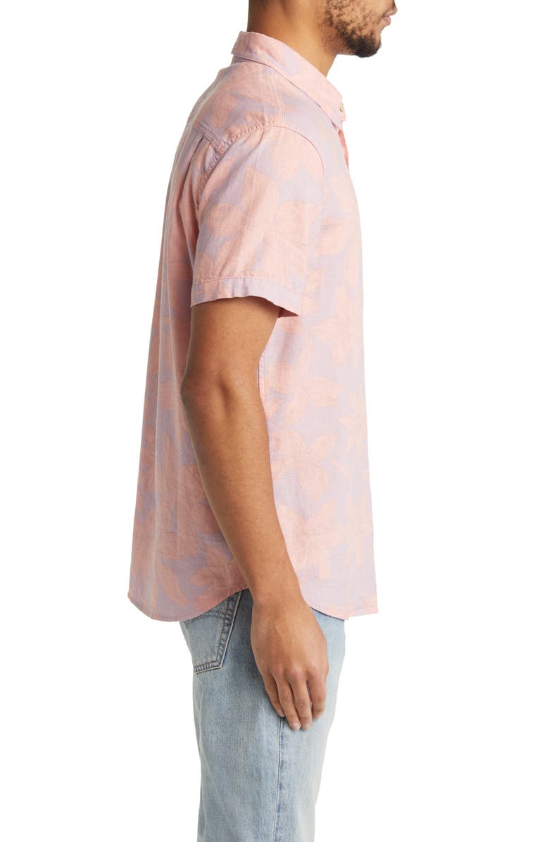 Rails Carson Floral Short Sleeve Linen Blend Button-Up Shirt, Alternate, color, 