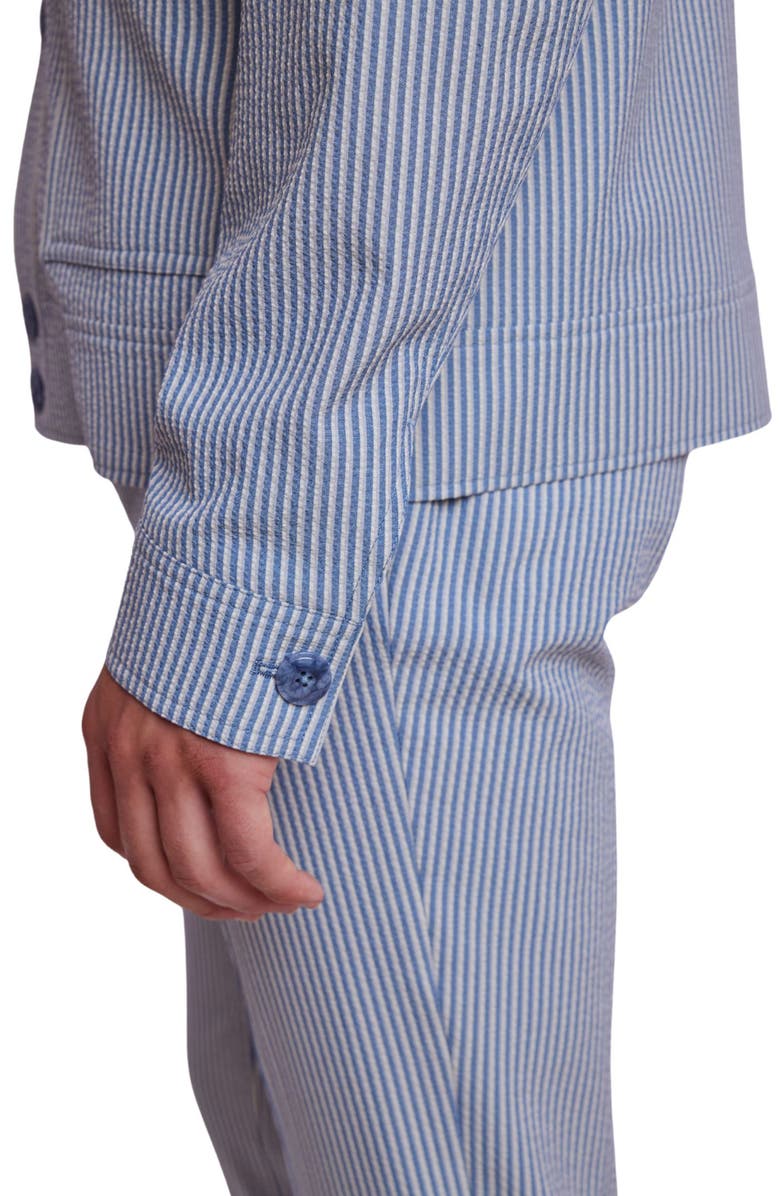 PAISLEY & GRAY Milo Stripe Seersucker Shirt Jacket, Alternate, color, Blue Grey Cream Seersucker
