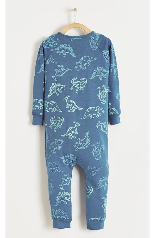 Babycottons Rex Zip One-piece Snug Pajamas In Navy