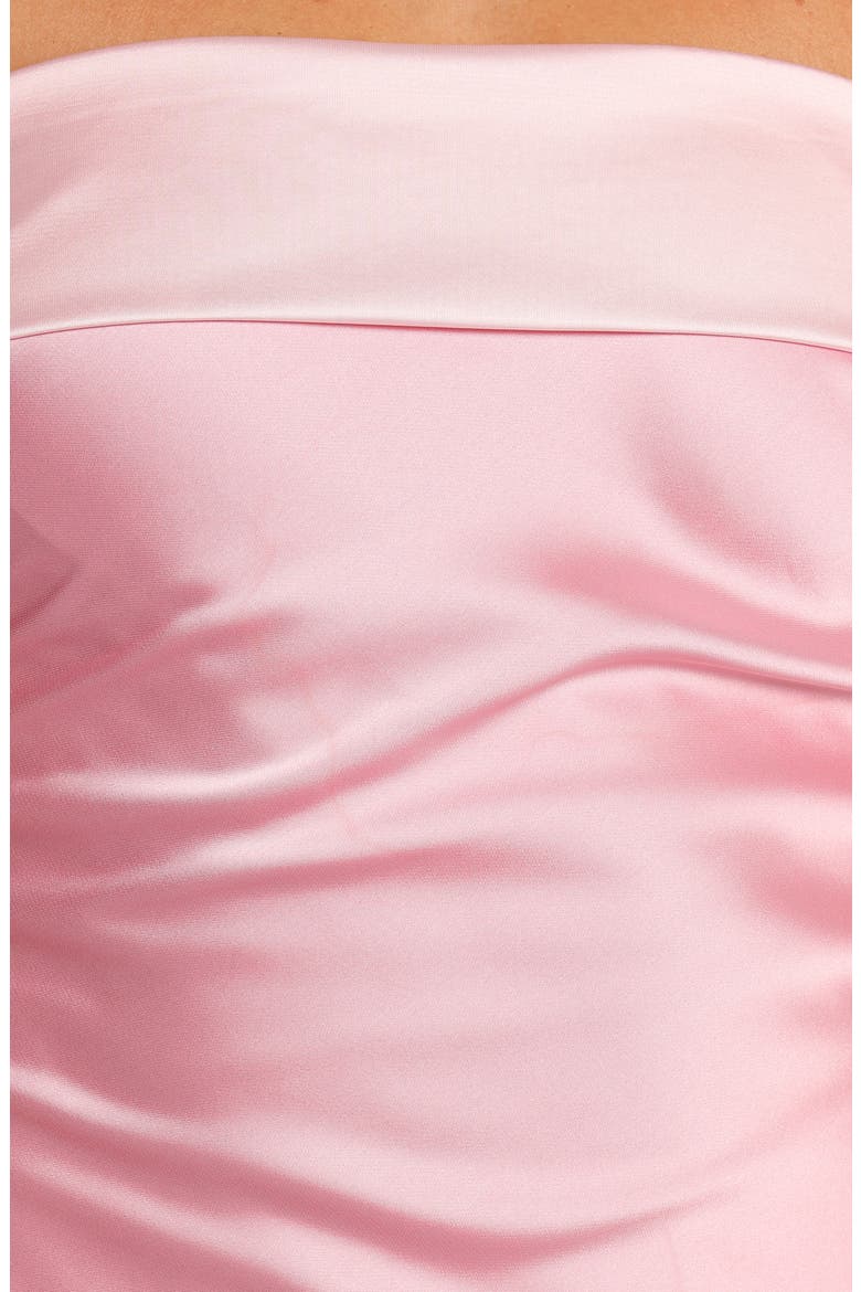 Ashe Strapless Satin Midi Dress, Alternate, color, PINK
