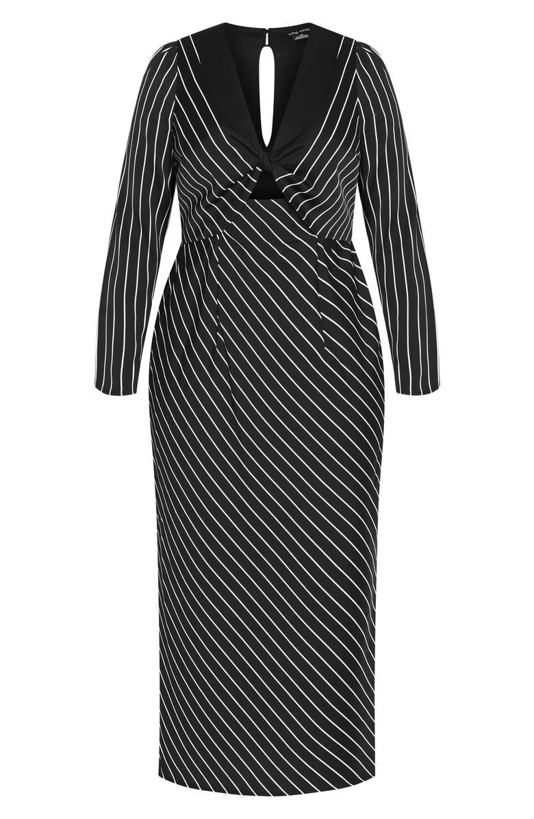 City Chic Lana Border Print Long Sleeve Maxi Dress, Alternate, color, Stripe