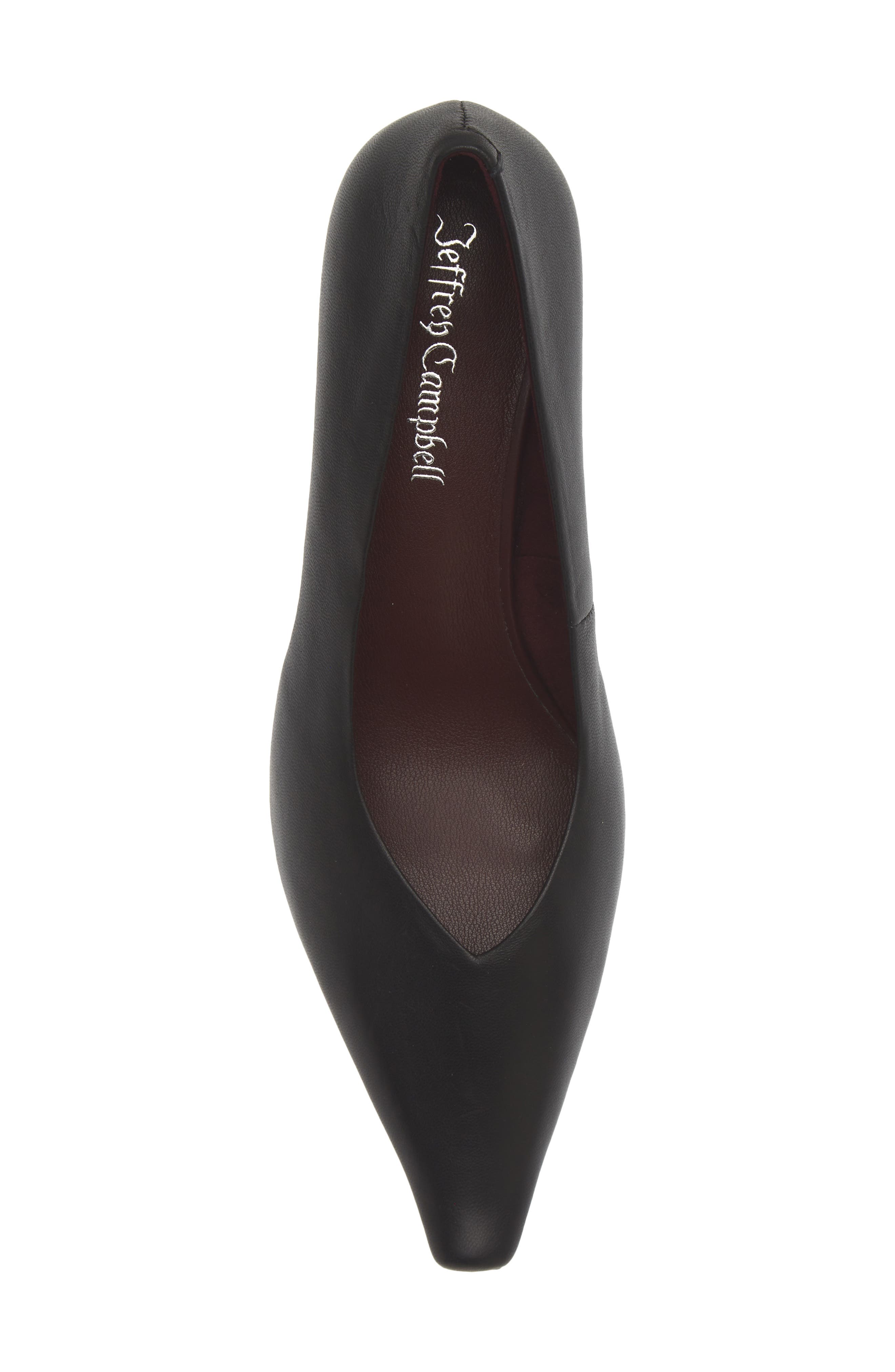 Campaign Leather Pointed Toe Pump, Alternate, color, BLACK