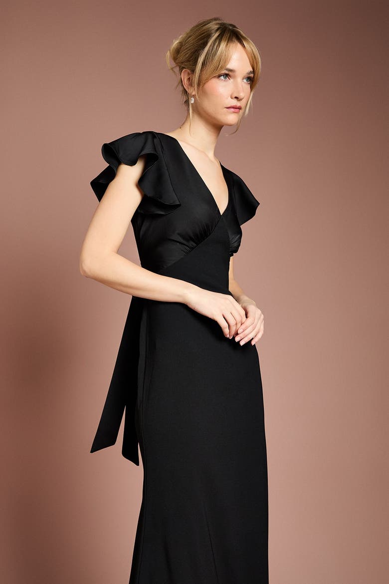 Angel Short Sleeve Maxi Dress, Alternate, color, Black